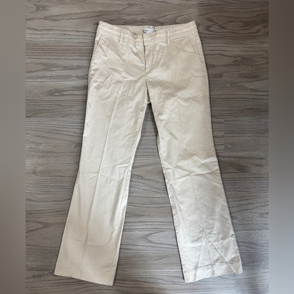 Old Navy Pants - Vintage Y2K Old Navy Low Rise Cream Trousers Woman’s Size 8